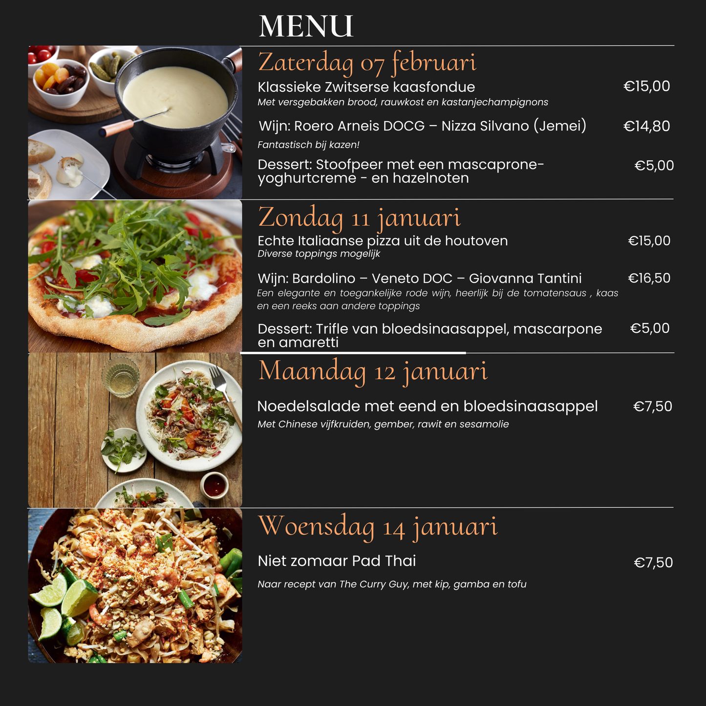 Weekend maaltijd - afhalen