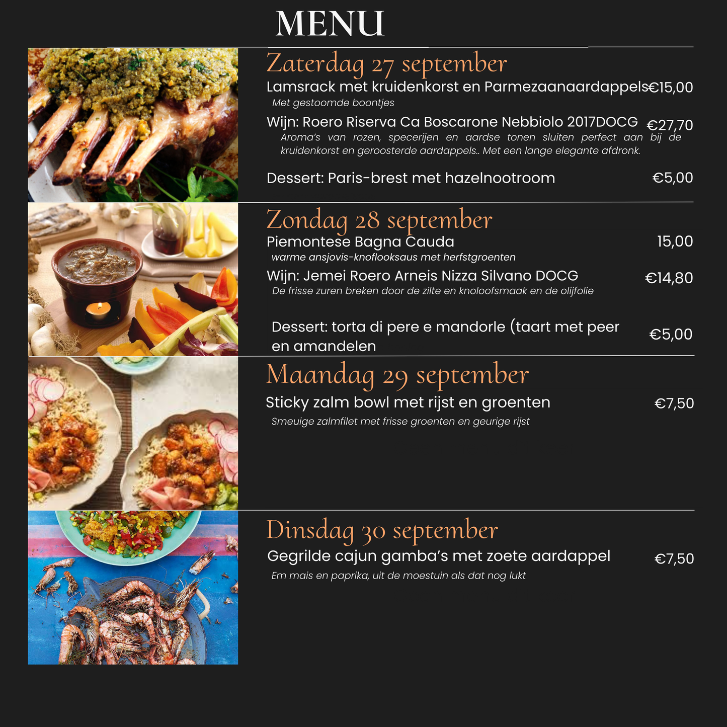 Weekend maaltijd - afhalen