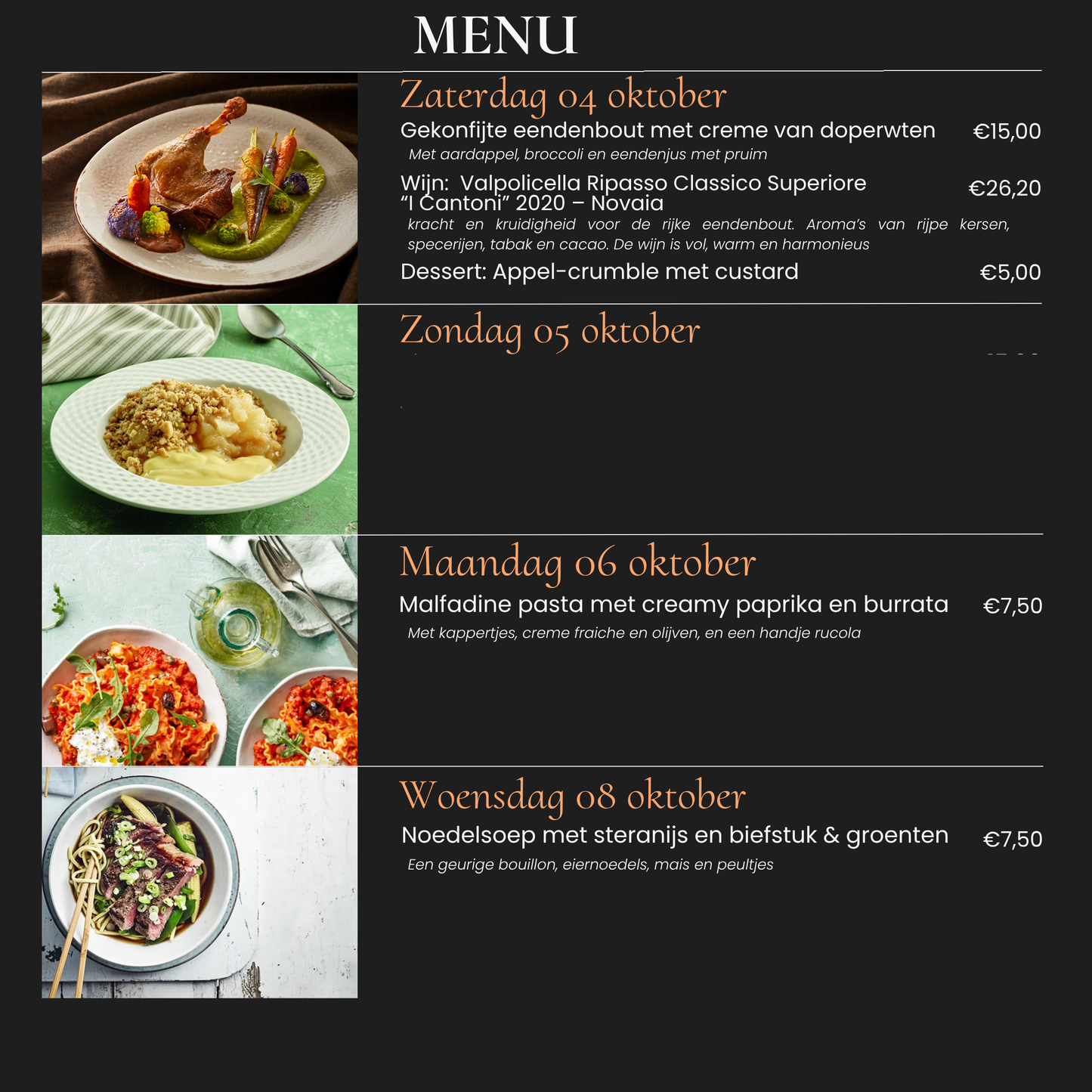 Weekend maaltijd - afhalen