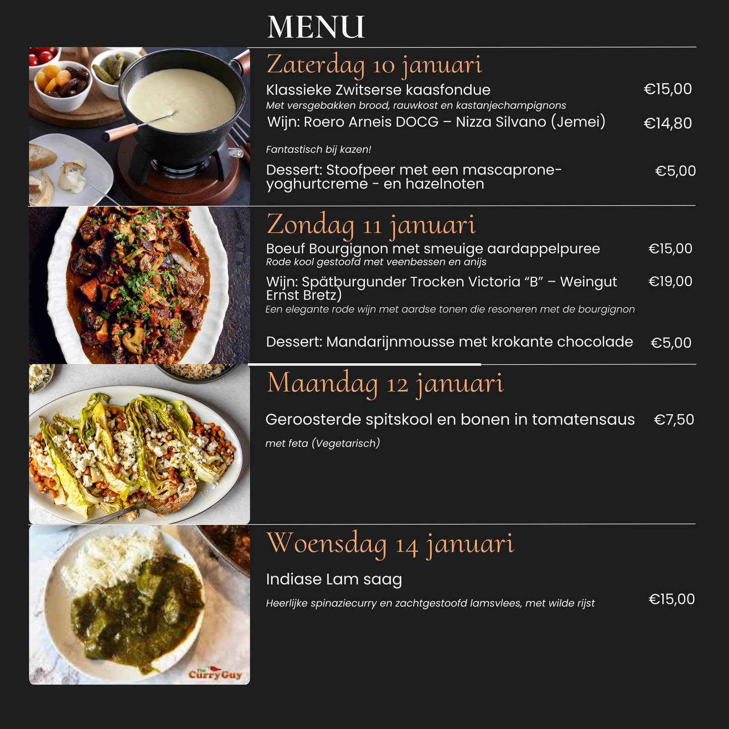 Weekend maaltijd - afhalen