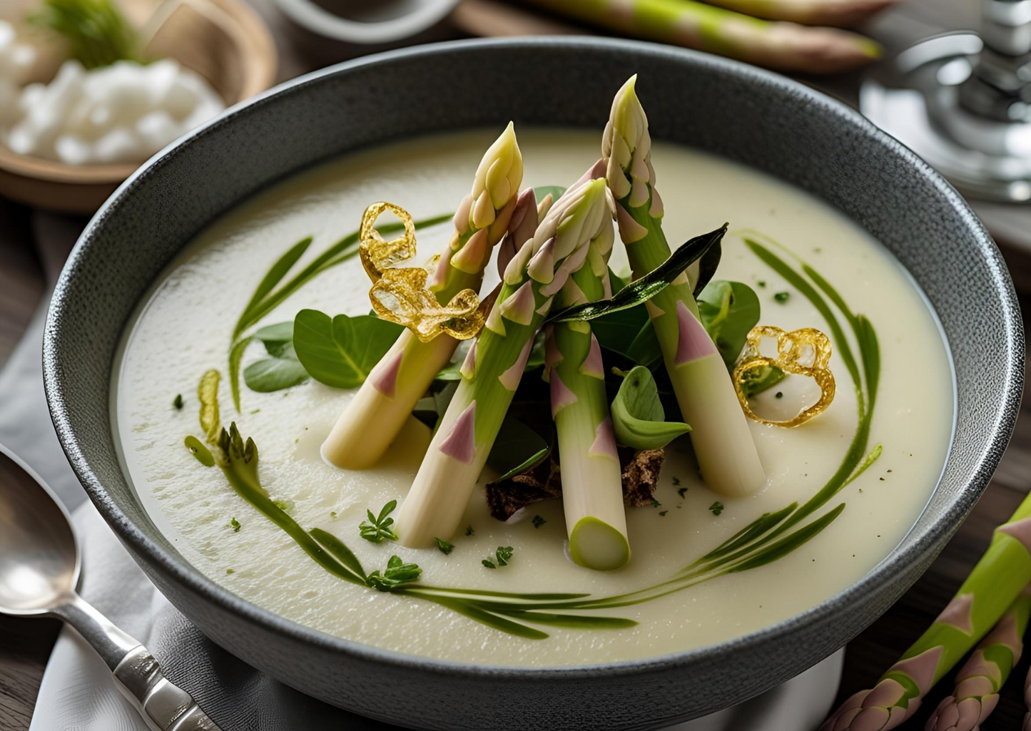 Lichtgebonden aspergesoep (asperges apart bij te bestellen)