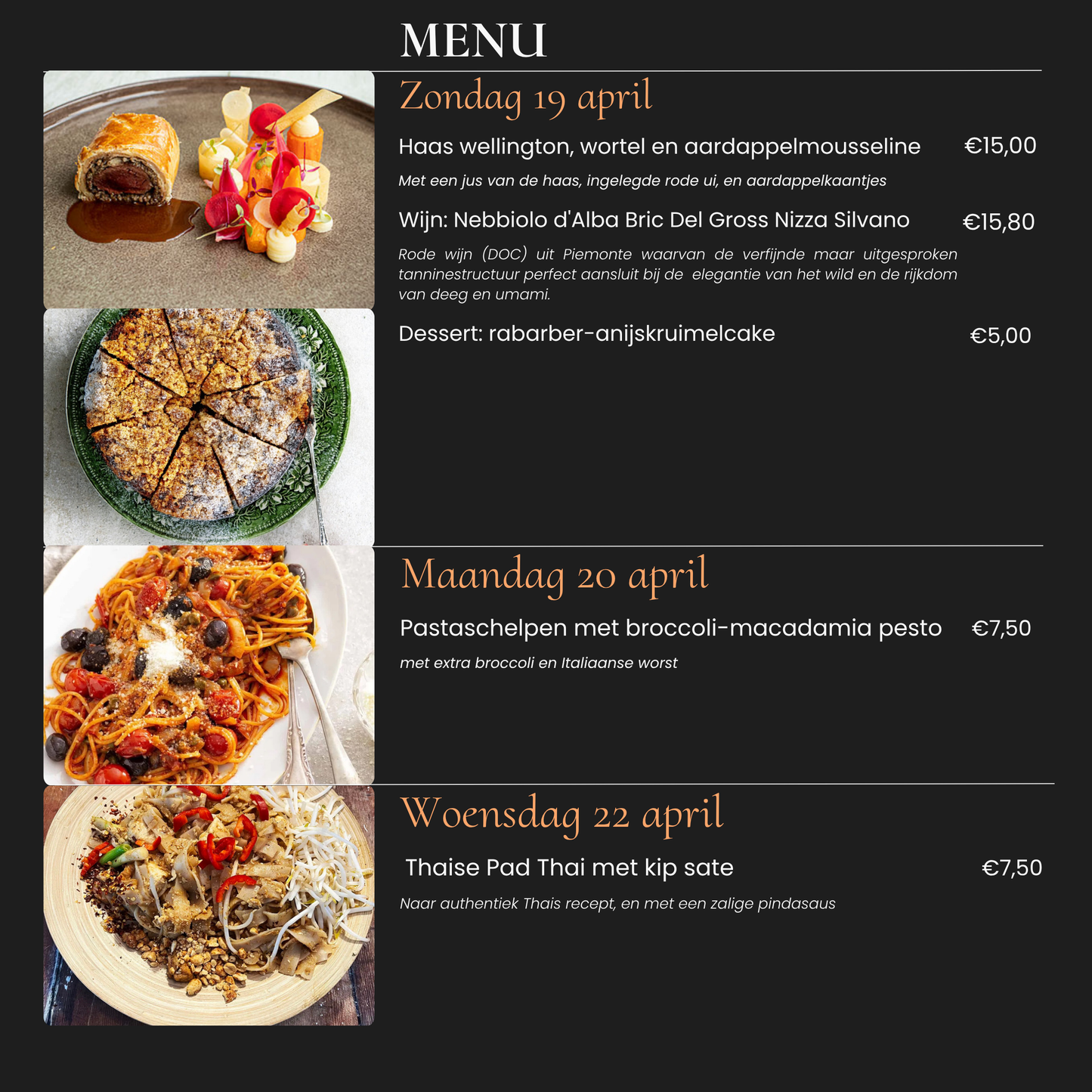Weekend maaltijd - afhalen