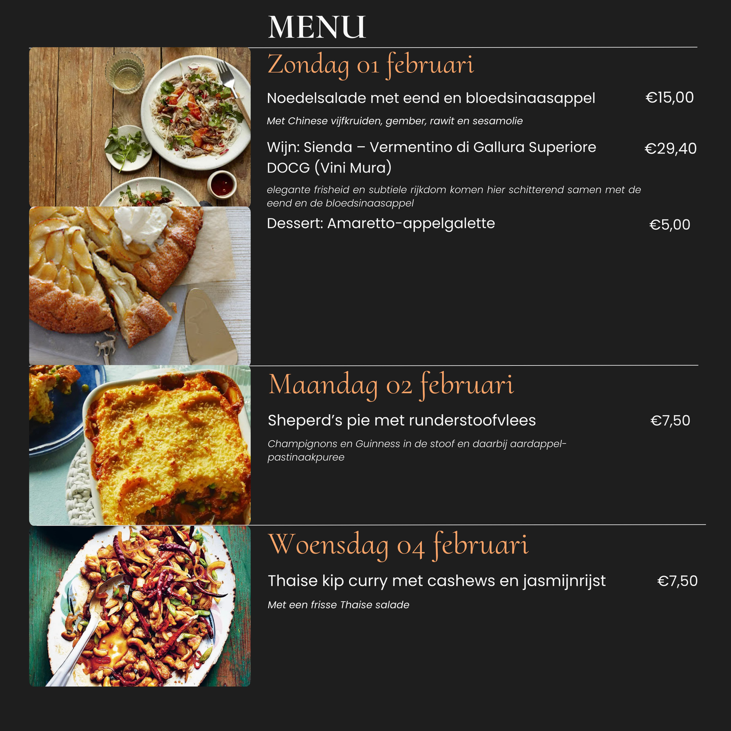 Weekend maaltijd - afhalen