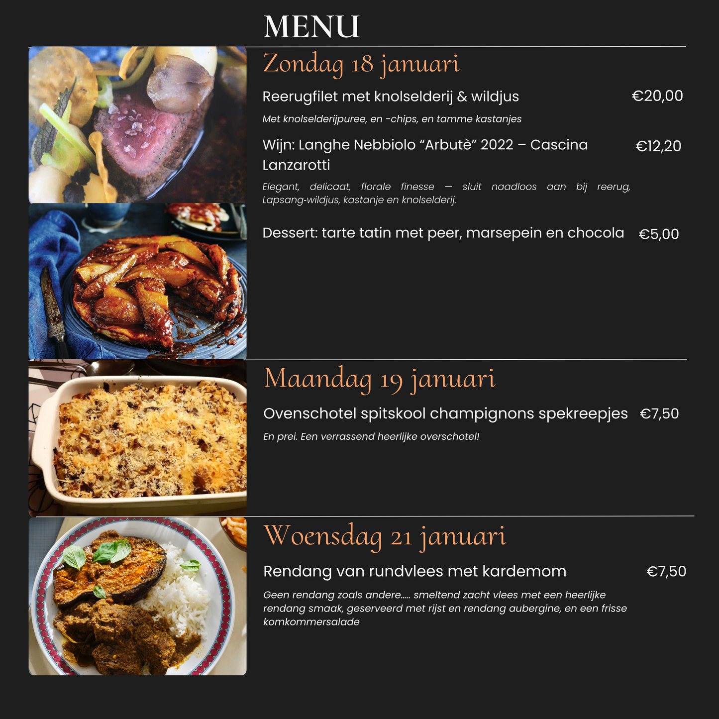 Dessert - standaard - afhalen