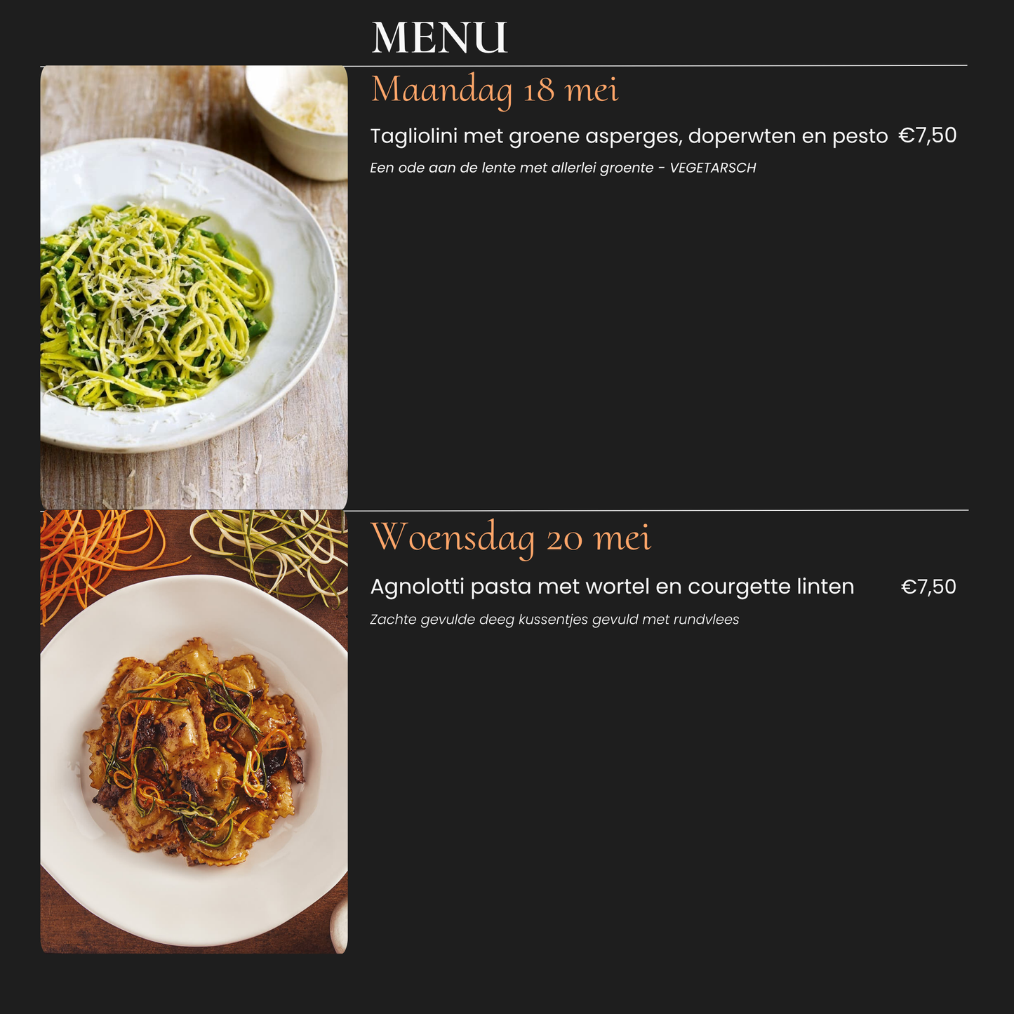 Doordeweekse maaltijd - afhalen