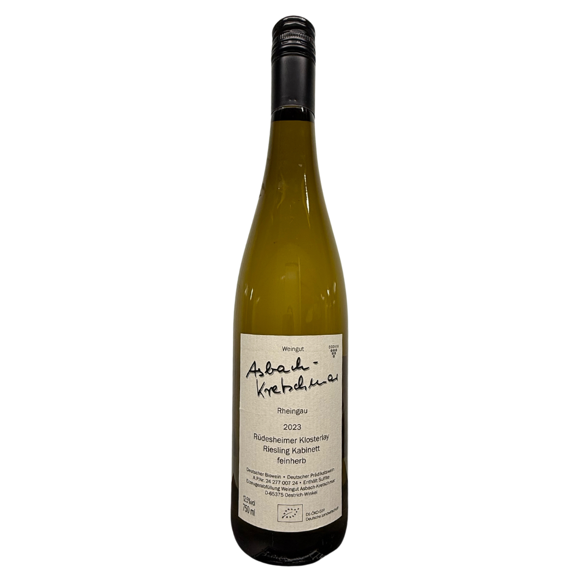 Rüdesheimer Klosterlay Riesling Kabinett feinherb Bio 2023 Weingut Asbach-Kretschmar