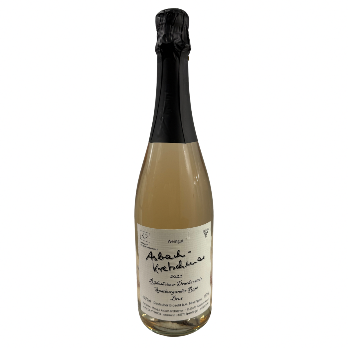 Rüdesheimer Drachenstein Spätburgunder Rose Sekt Brut Bio 2022 Weingut Asbach-Kretschmar b.A